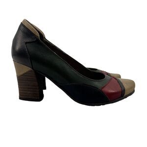 L'Artiste Oeiras Heels Womens 35 Multi Colorblock Leather Closed Toe Spring Step